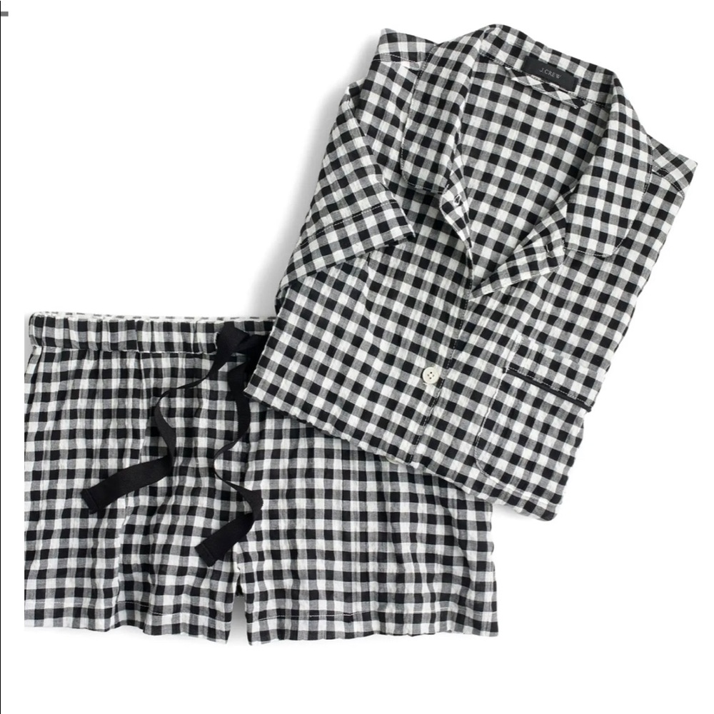 EUC J. Crew Gingham Pajama Set Small